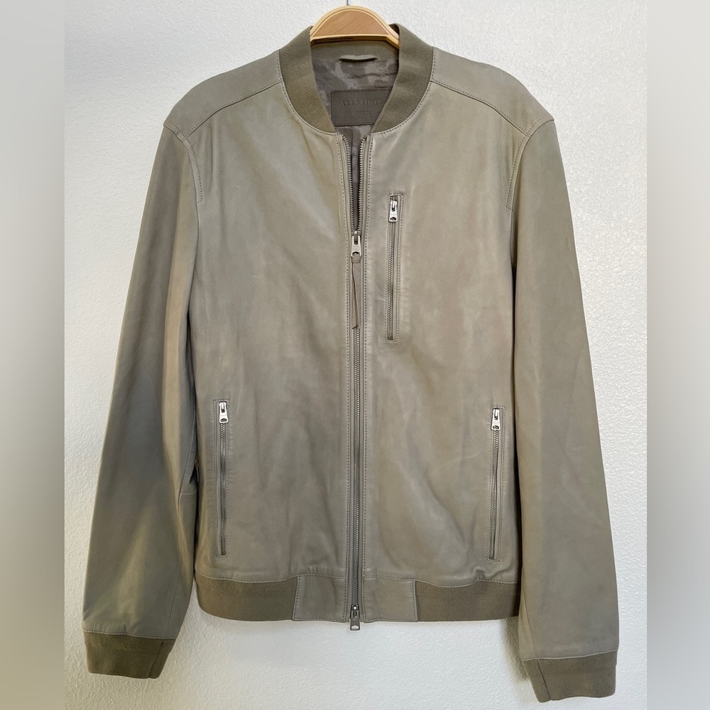 All Saints Men’s Leather Bomber Jacket | Medium | Excellent Condition